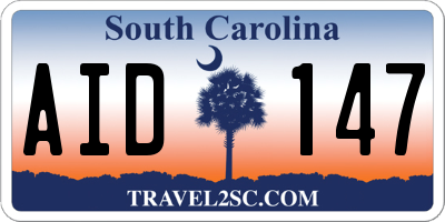 SC license plate AID147