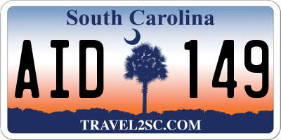 SC license plate AID149