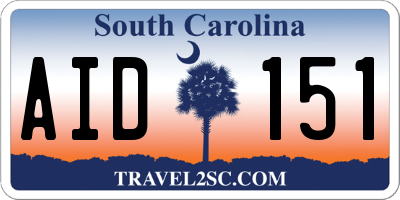 SC license plate AID151