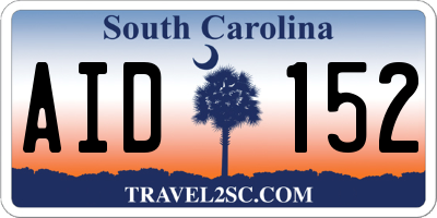SC license plate AID152