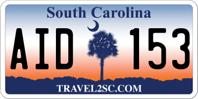SC license plate AID153