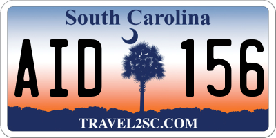 SC license plate AID156