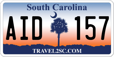 SC license plate AID157