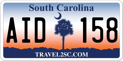 SC license plate AID158