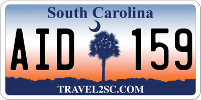 SC license plate AID159