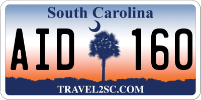 SC license plate AID160