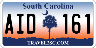 SC license plate AID161