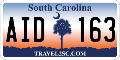SC license plate AID163