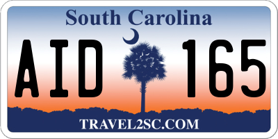 SC license plate AID165