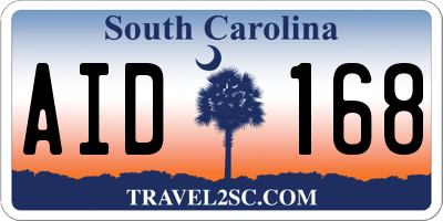SC license plate AID168