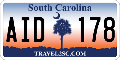 SC license plate AID178