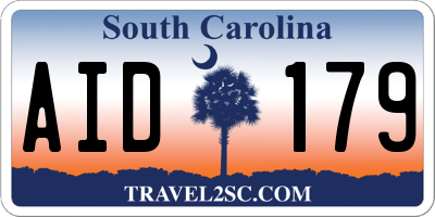 SC license plate AID179