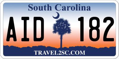 SC license plate AID182