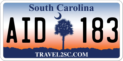SC license plate AID183
