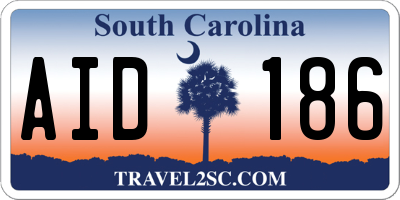SC license plate AID186