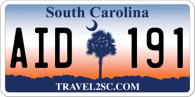 SC license plate AID191