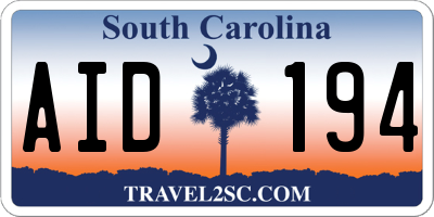 SC license plate AID194