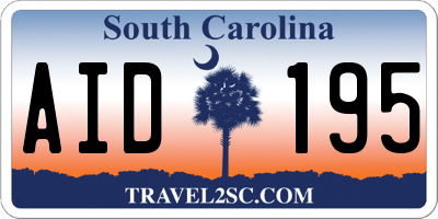 SC license plate AID195