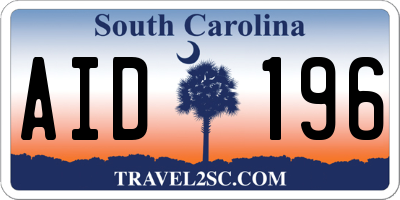 SC license plate AID196