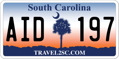 SC license plate AID197
