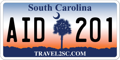 SC license plate AID201