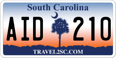 SC license plate AID210