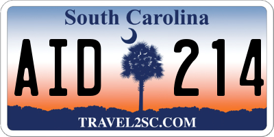 SC license plate AID214