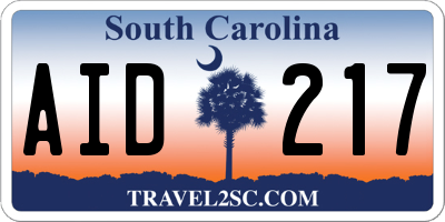 SC license plate AID217