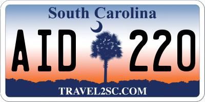 SC license plate AID220