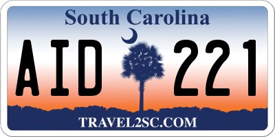 SC license plate AID221
