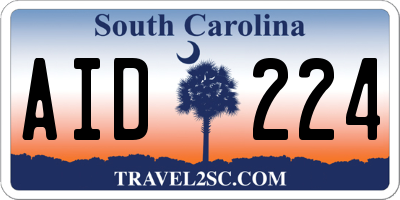 SC license plate AID224