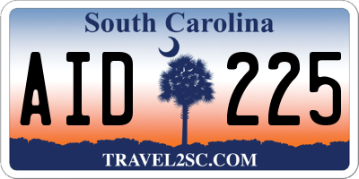SC license plate AID225