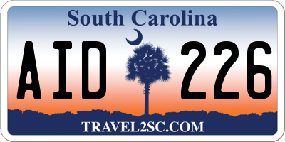 SC license plate AID226