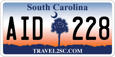 SC license plate AID228