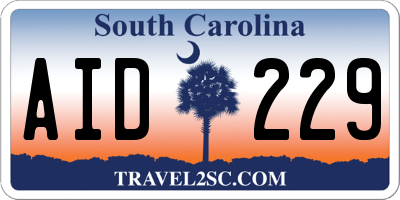 SC license plate AID229