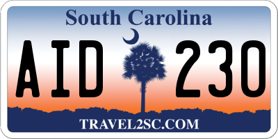 SC license plate AID230
