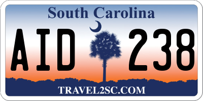 SC license plate AID238