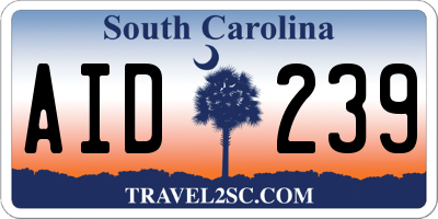 SC license plate AID239