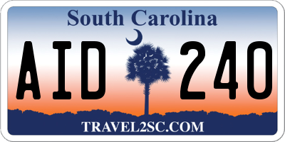 SC license plate AID240