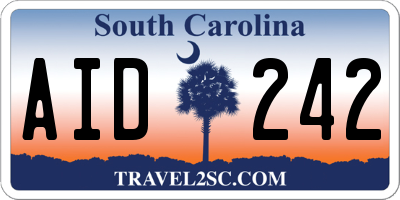 SC license plate AID242