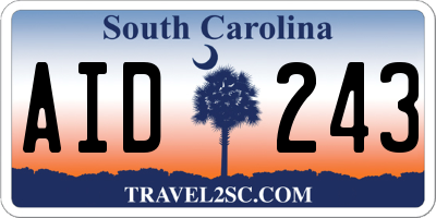 SC license plate AID243