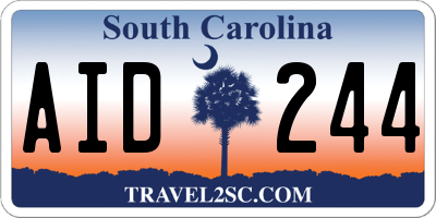 SC license plate AID244