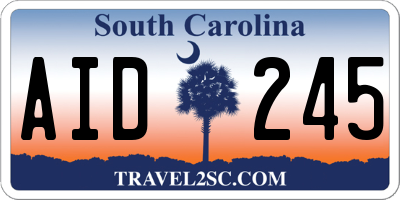 SC license plate AID245