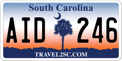 SC license plate AID246