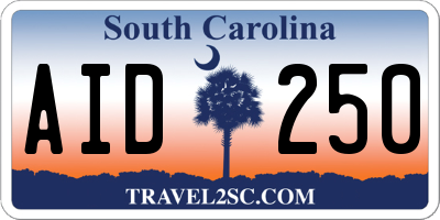 SC license plate AID250