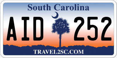 SC license plate AID252