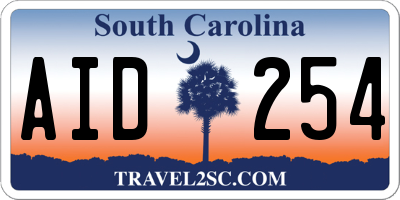SC license plate AID254