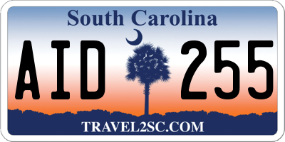 SC license plate AID255