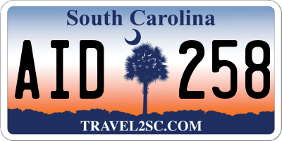 SC license plate AID258