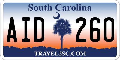 SC license plate AID260